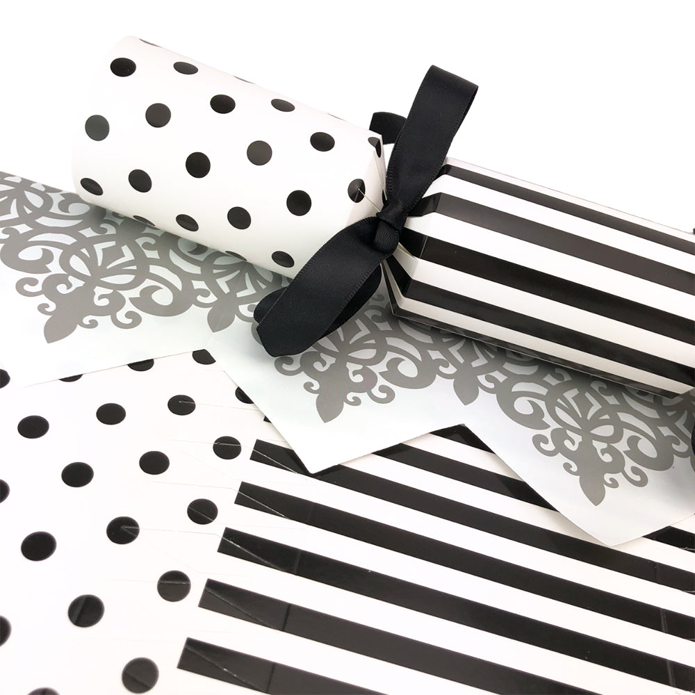 Monochrome Spots &amp; Stripes | Cracker Making Craft Kit | Make &amp; Fill Your Own