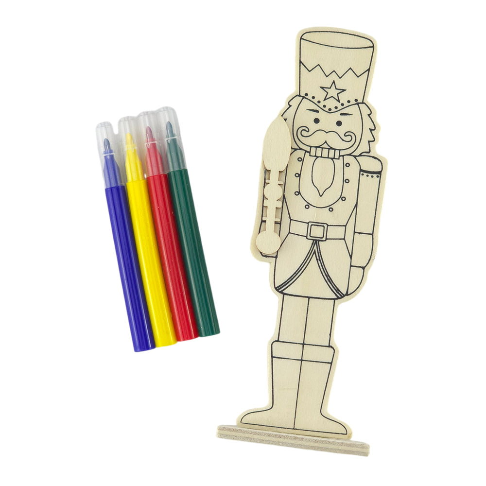 Nutcracker | Kids Colour Your Own Wooden Stand Up Christmas Decoration | Single