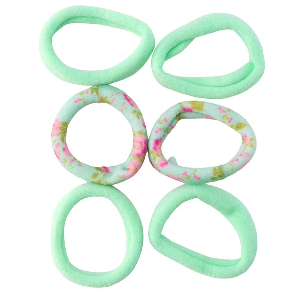 Pretty Florals | 6 Jersey Hair Elastics | Mini Gift | Cracker Filler