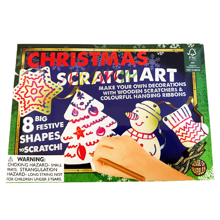Christmas Scratch Art | Craft Set for Kids | 8 Big Shapes &amp; 2 Tools