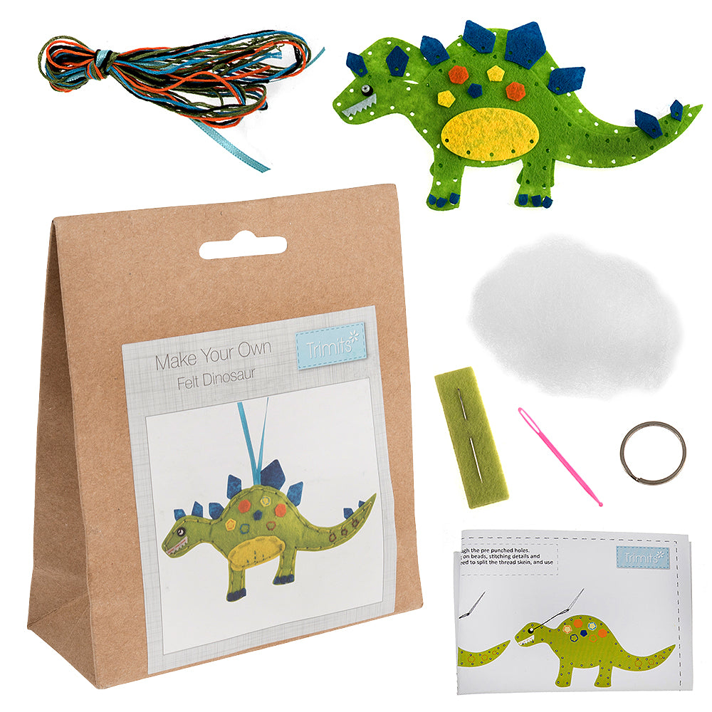 Sewing Kit to Make a Felt Dinosaur Decoration