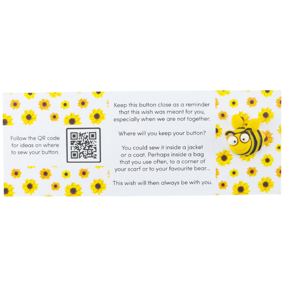 Bee Amazing | Button Wishes Sew On Token | Mini Gift | Cracker Filler