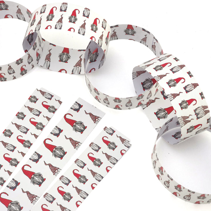 30 Reusable Christmas Paper Chains | Nordic Gonk | No Glue Needed | 2.5m