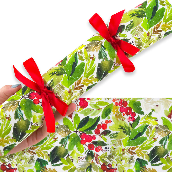 Watercolour Berries | Reusable Fabric Christmas Cracker Set | Assemble &amp; Fill