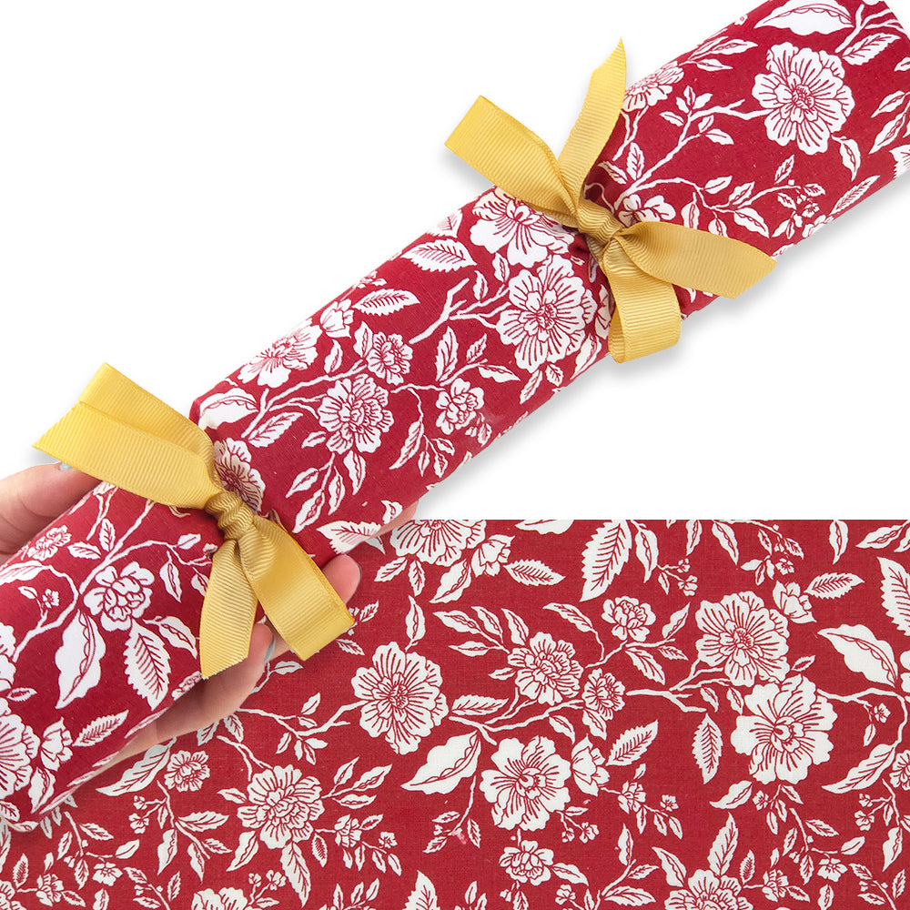 Red Christmas Roses | Reusable Fabric Cracker Set | Assemble &amp; Fill