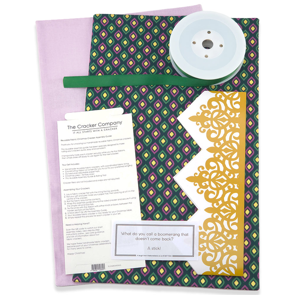 Christmas Peacock | Reusable Fabric Cracker Set | Assemble &amp; Fill
