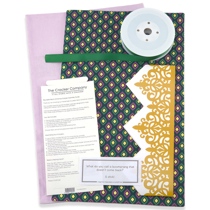Christmas Peacock | Reusable Fabric Cracker Set | Assemble &amp; Fill