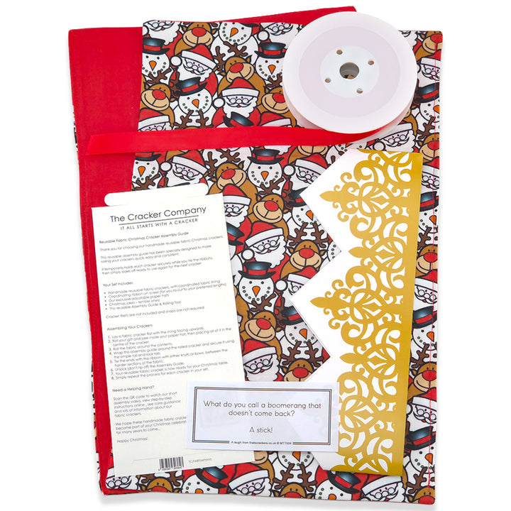 Christmas Character | Reusable Fabric Cracker Set | Assemble &amp; Fill
