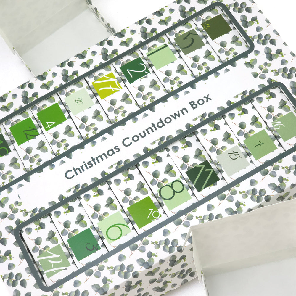 Advent Calendar Making Kit | 25 Soap Boxes & Outer Box | Watercolour Eucalyptus