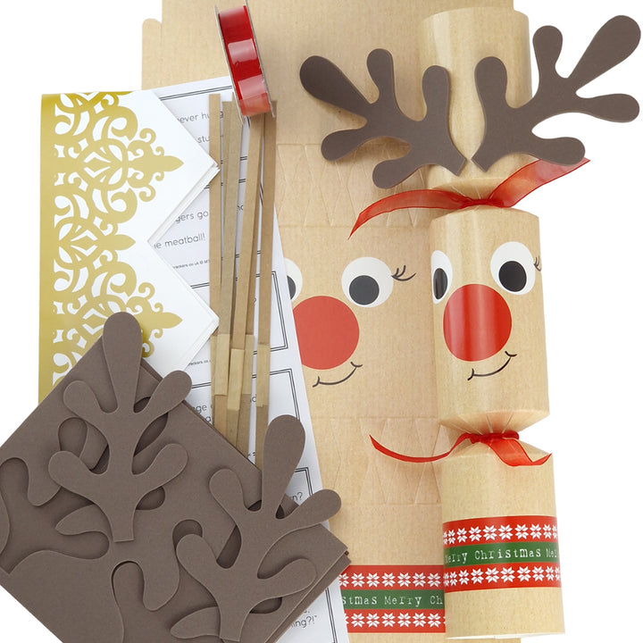 Build Your Own | 6 Standy Uppy Rudolph Christmas Crackers | Craft Kit