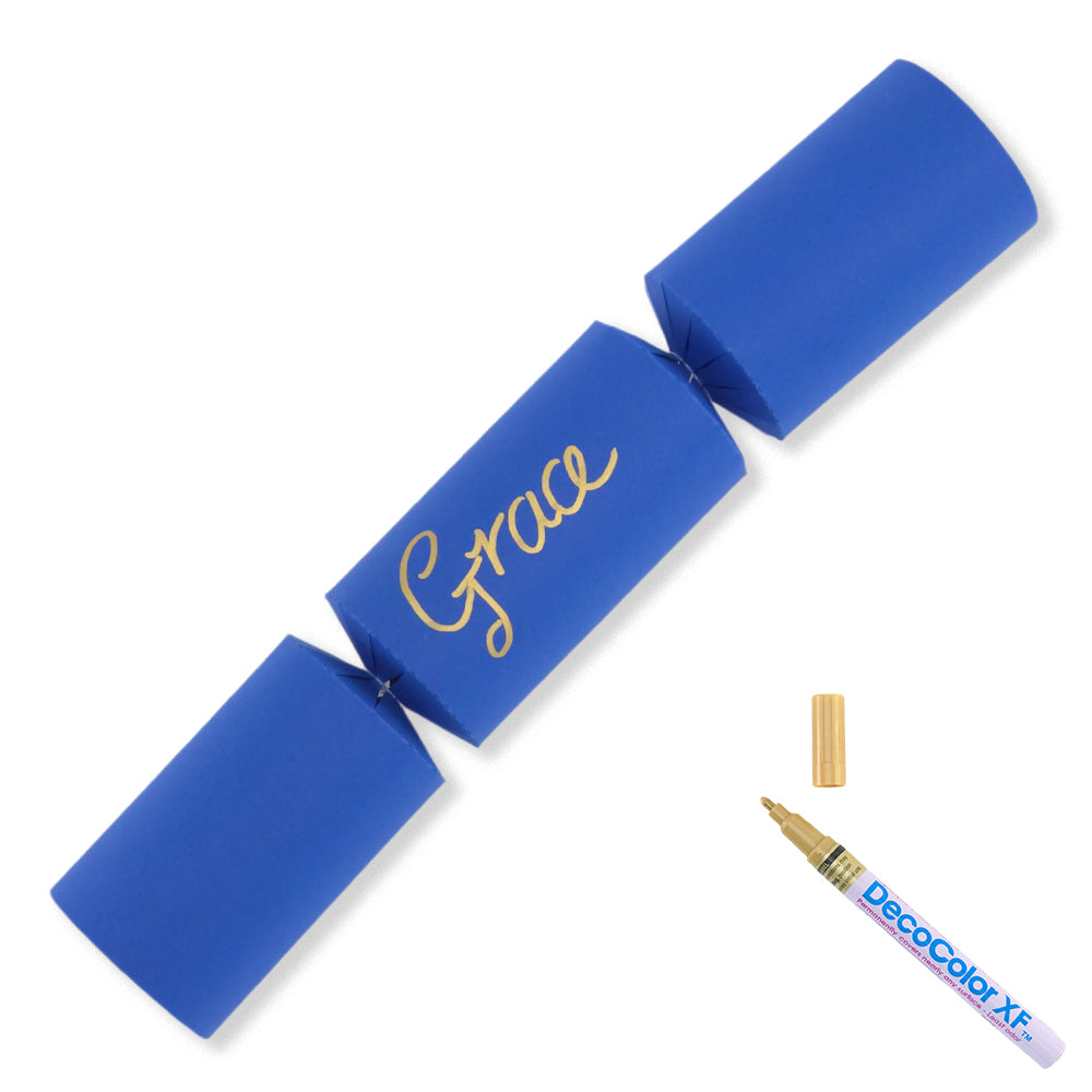 Royal Blue | 12 Personalise Your Own Crackers | Make & Fill Your Own | With Pen