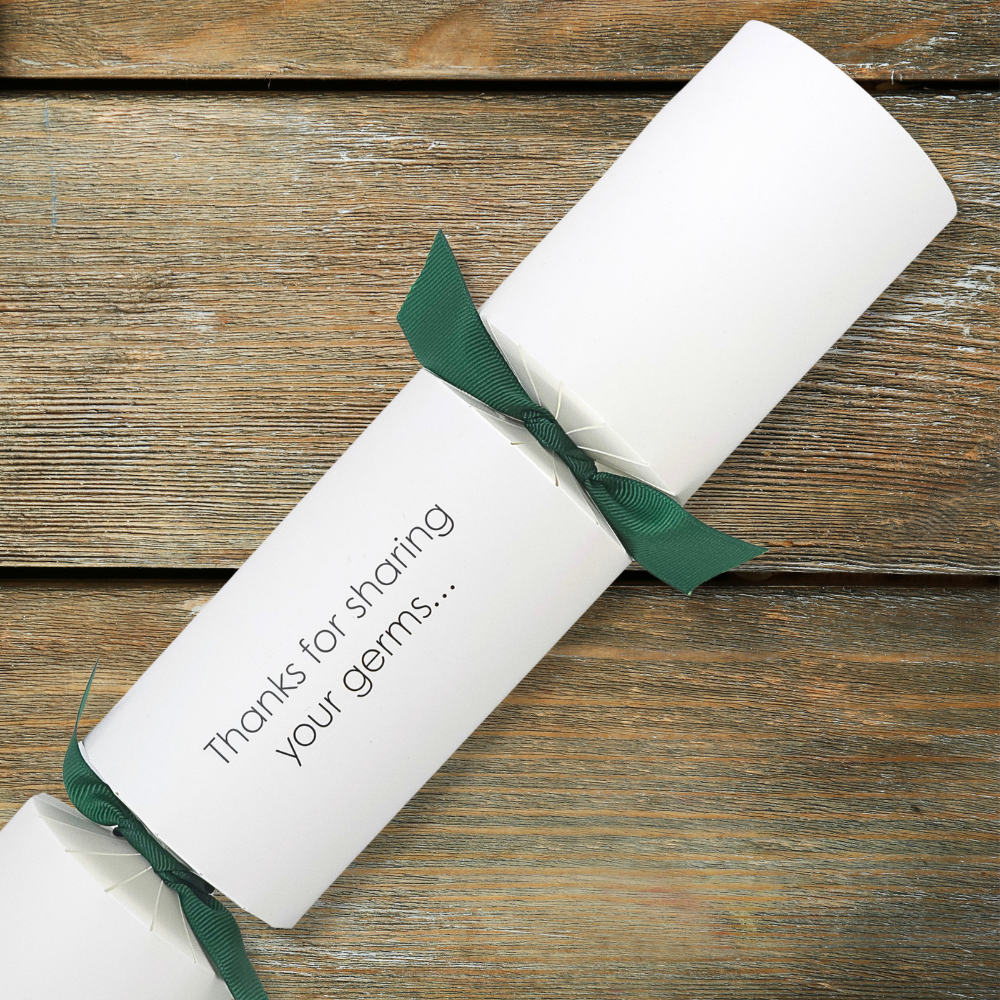 Thanks for sharing your germs… | Modern Phrases Cracker Making Kit