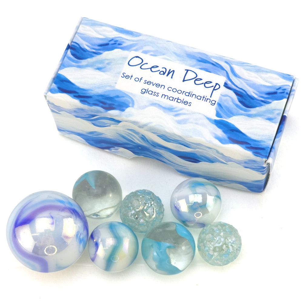 Ocean Deep | Mini Box of Marbles for Kids | Cracker Filler | Party Bag Gift