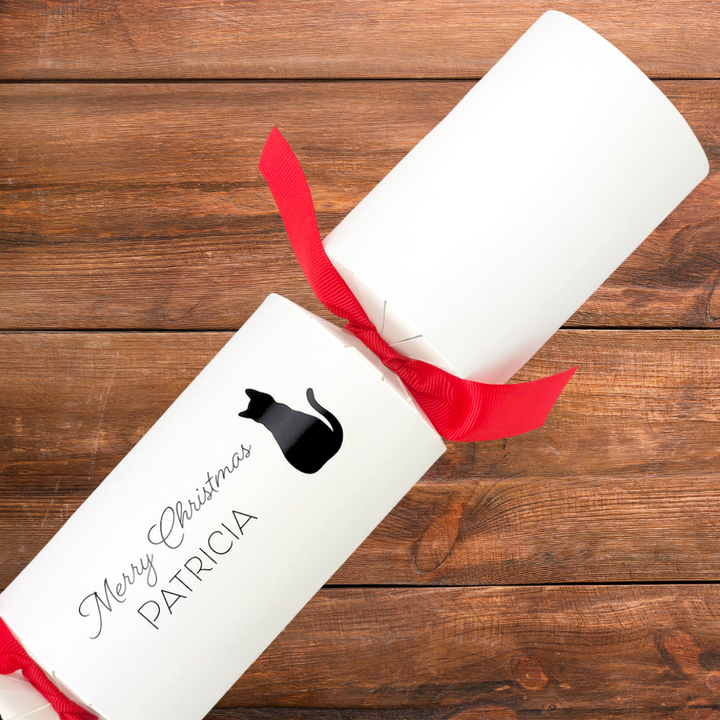 Personalised Cat Silhouette Crackers Craft Kit | Add Your Own Names | Minimum 4