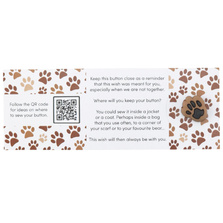 Be Paws-ative | Button Wishes Sew On Token | Little Gift | Cracker Filler