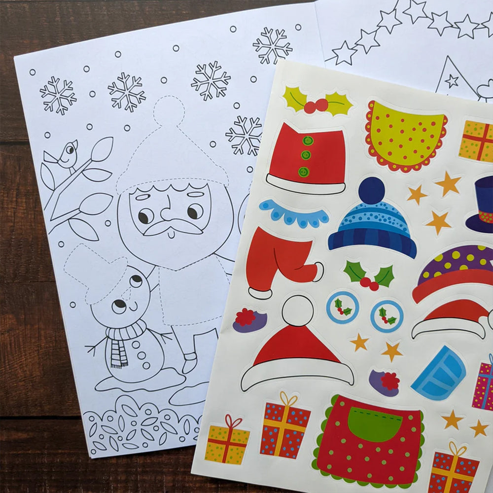 Santa | Christmas Dress Me Up Colouring & Activity Book for Kids | 100+ Stickers