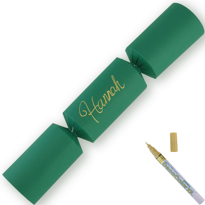 Rich Green | 12 Personalise Your Own Crackers | Make & Fill Your Own | With Pen