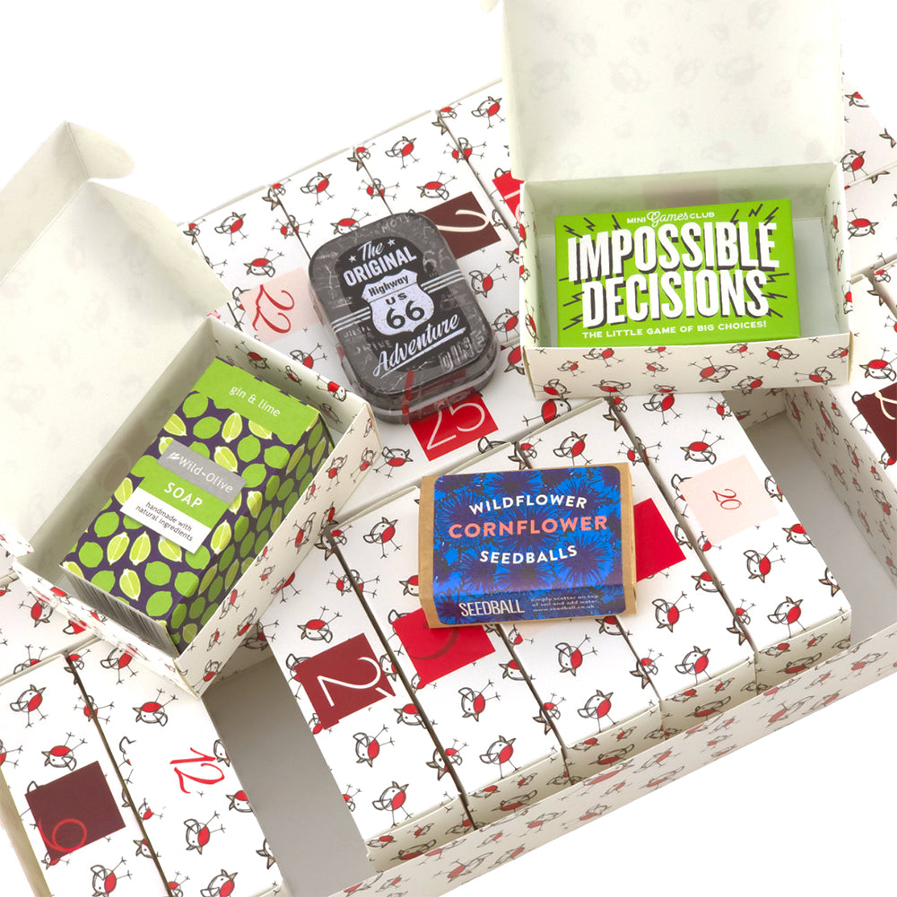 Advent Calendar Making Kit | 25 Soap Boxes & Outer Box | Chirpy Robin