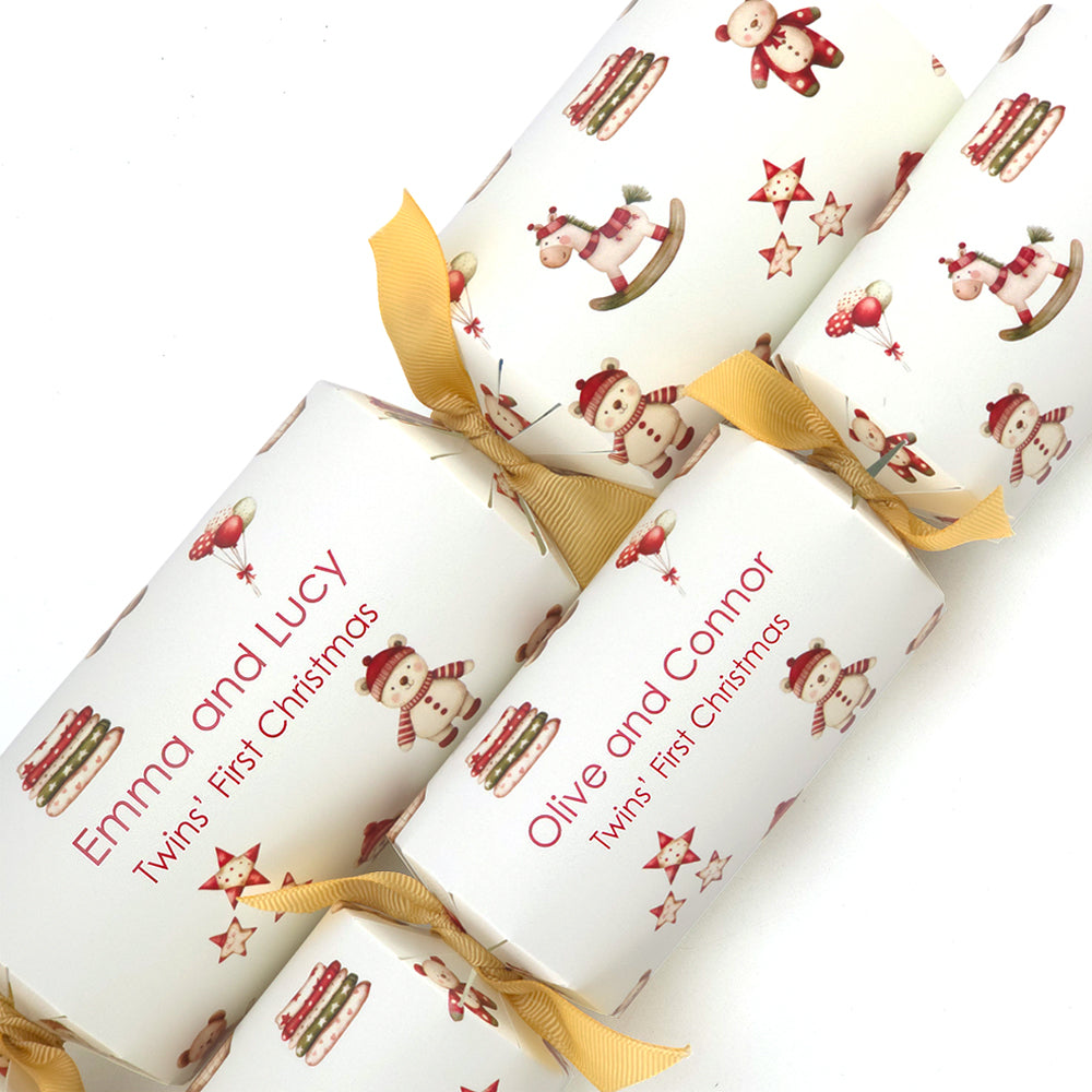 Personalised Twins' 1st Christmas Crackers | Craft Kit | Add Names | Minimum 4