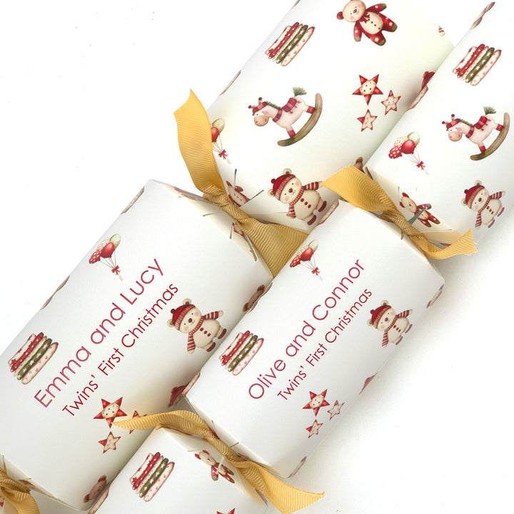 Personalised Twins' 1st Christmas Crackers | Craft Kit | Add Names | Minimum 4