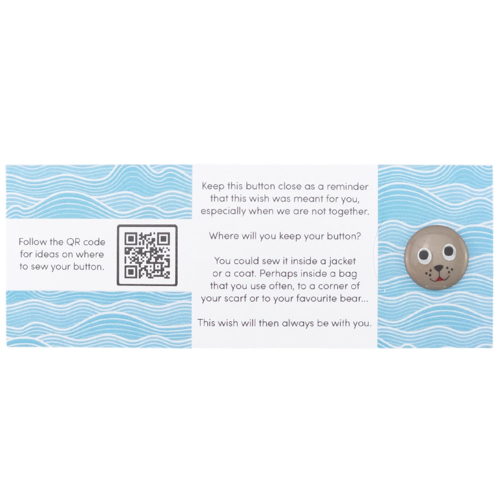 This is a Little Seal of Approval | Button Wishes Sew On Token | Cracker Filler