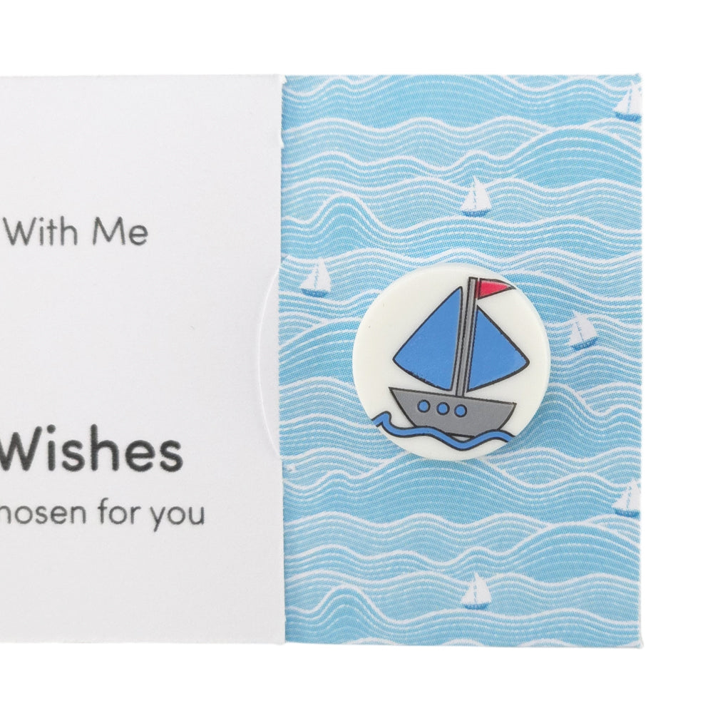 Sail Away With Me | Button Wishes Sew On Token | Mini Gift | Cracker Filler