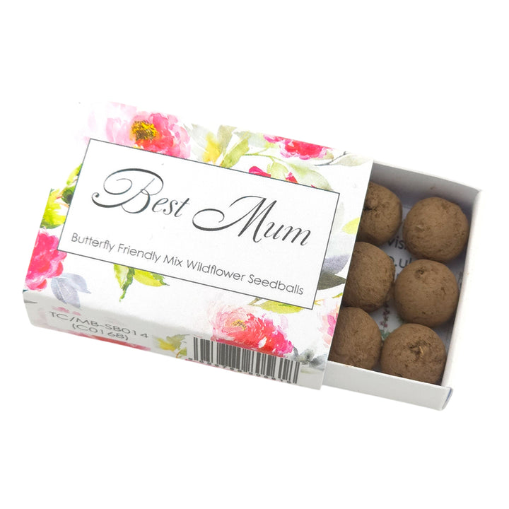 Best Mum | Seedball Matchbox | Butterfly Mix | Cracker Filler | Mini Gift