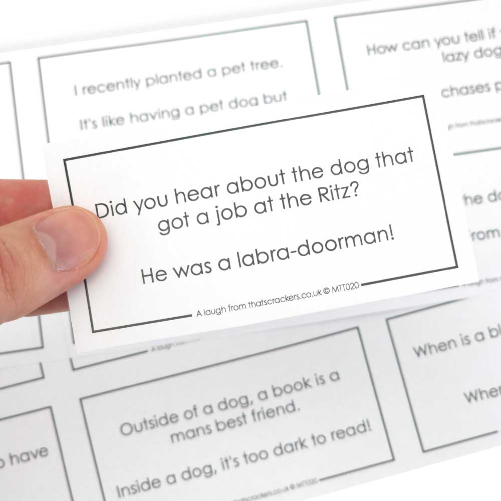 Dog Themed Cracker Jokes | Set of 12 | For Cracker Making