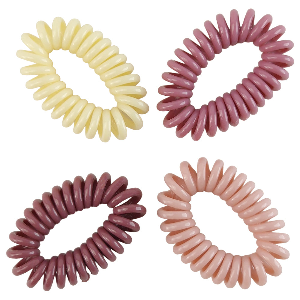 Neutral Shades | 4 Spiral Hair Ties | Mini Gift | Cracker Filler