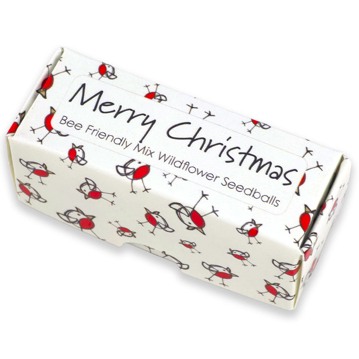Chirpy Robin | Merry Christmas | Box of 20 Bee Mix Seedballs | Cracker Filler
