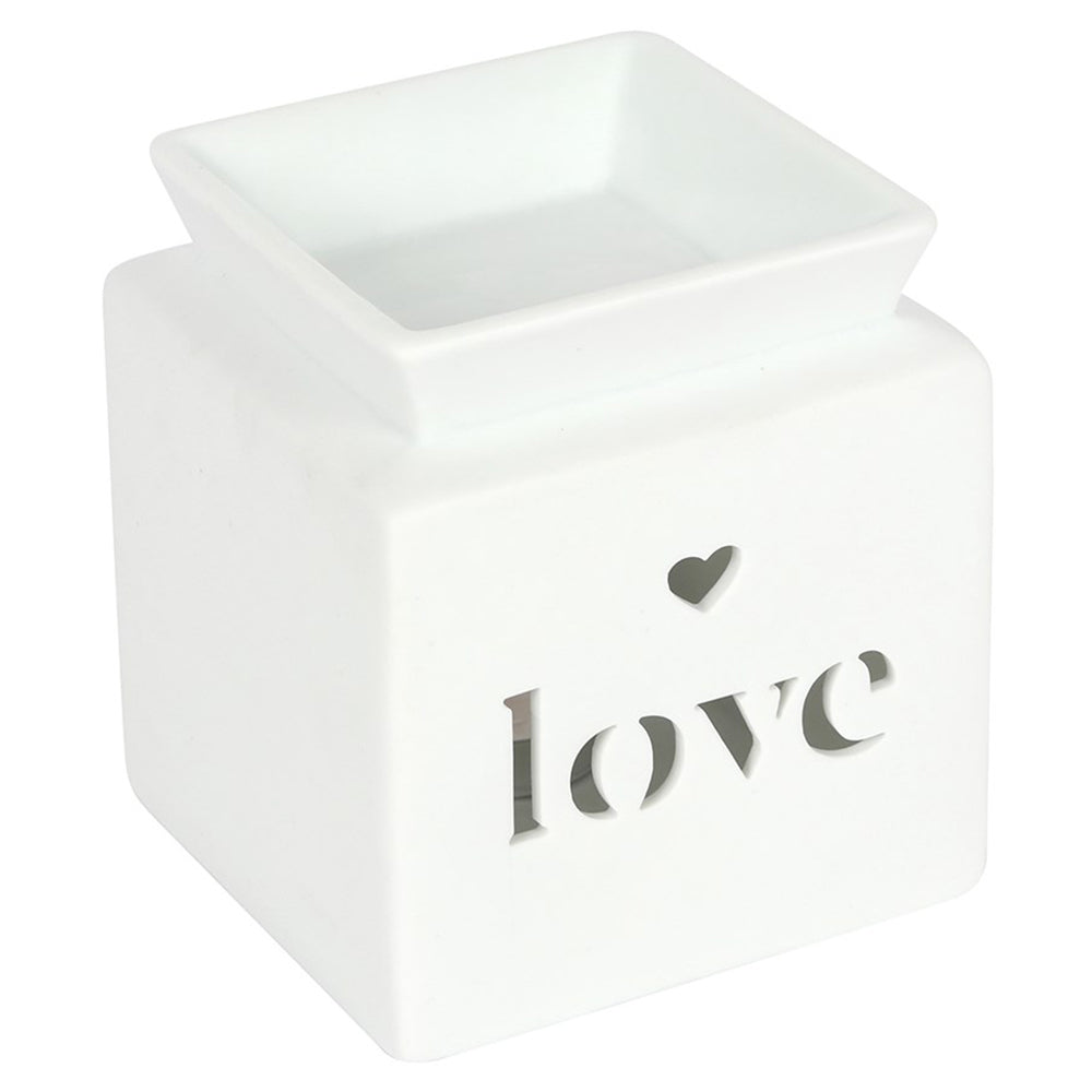 Love Cut Out | Oil Burner | White Ceramic | 13cm Tall