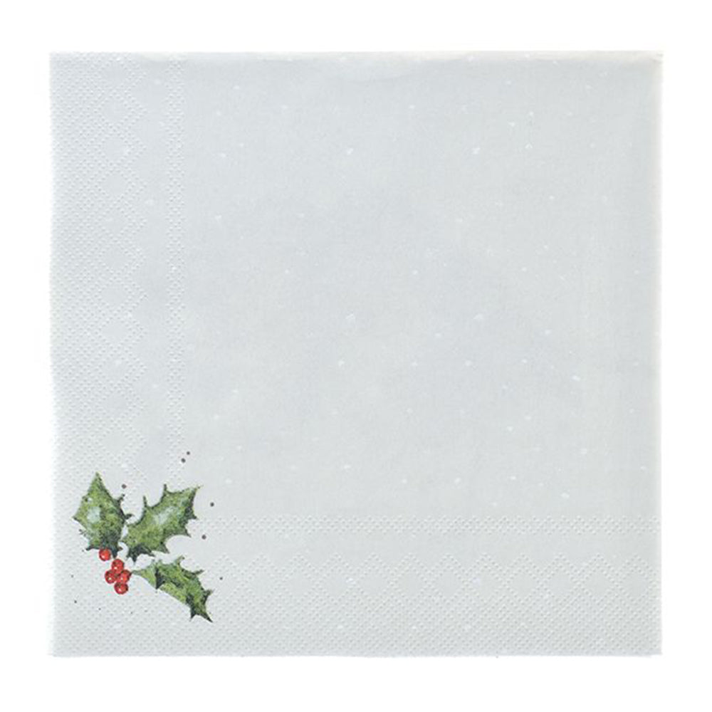 Christmas Robins | 20 3ply Beverage Napkins | Wrendale Designs