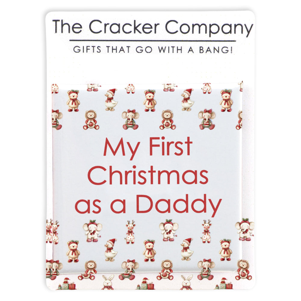 My First Christmas as a Daddy | 38mm Square Pin Badge | Cracker Filler Gift