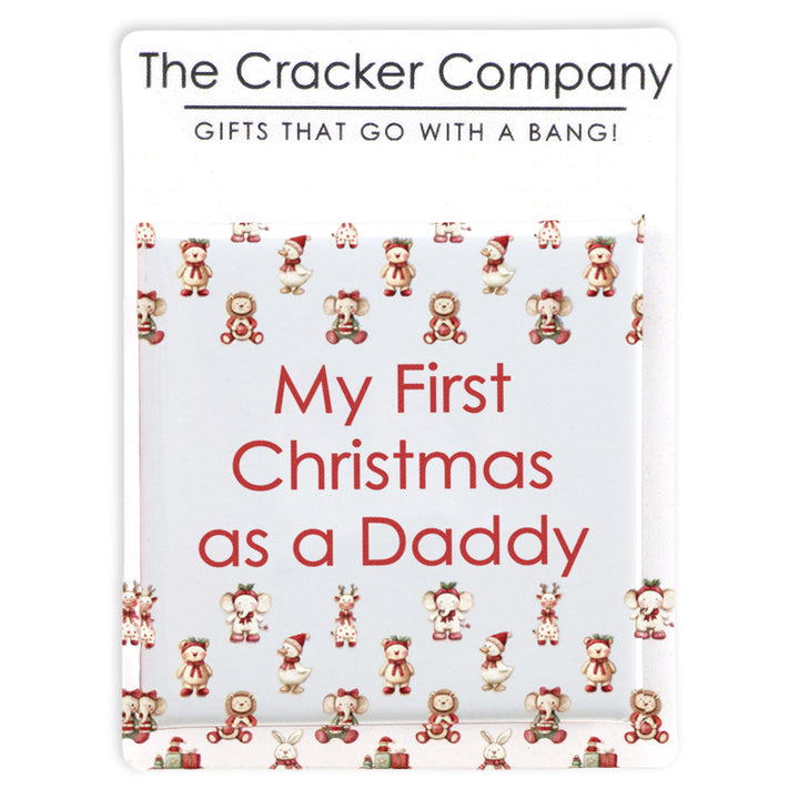 My First Christmas as a Daddy | 38mm Square Pin Badge | Cracker Filler Gift