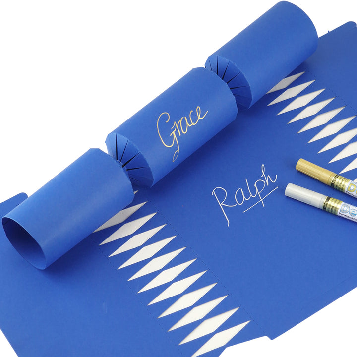 Royal Blue | 12 Personalise Your Own Crackers | Make &amp; Fill Your Own | With Pen