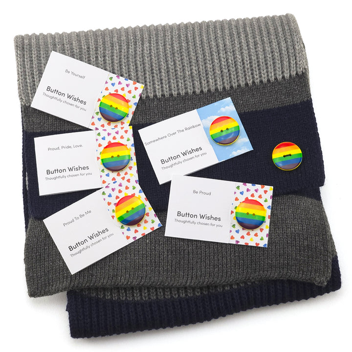 Proud, Pride, Love | Rainbow | Button Wishes Sew On Token | Cracker Filler