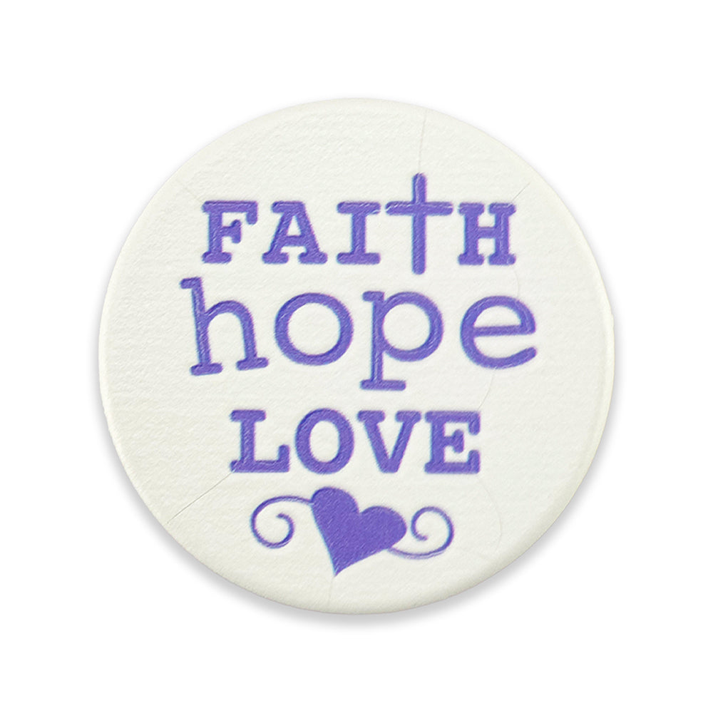 Faith Hope Love | Porcelain Pocket Token | Christian Faith | Cracker Filler