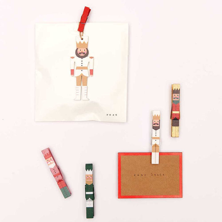 Nutcracker Pegs | 4 Christmas Papercraft Embellishments