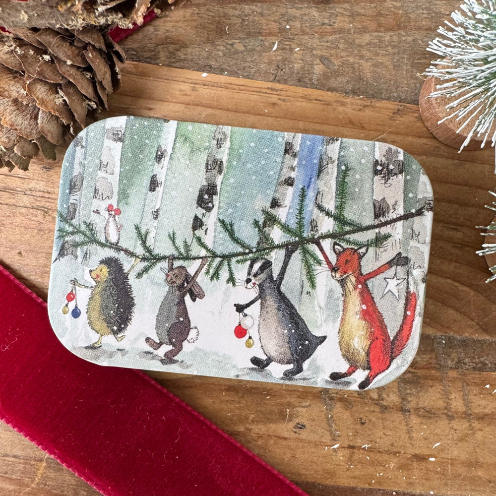 Christmas Forest Friends | Little Slide Shut Tin to Fill | Cracker Filler Gift