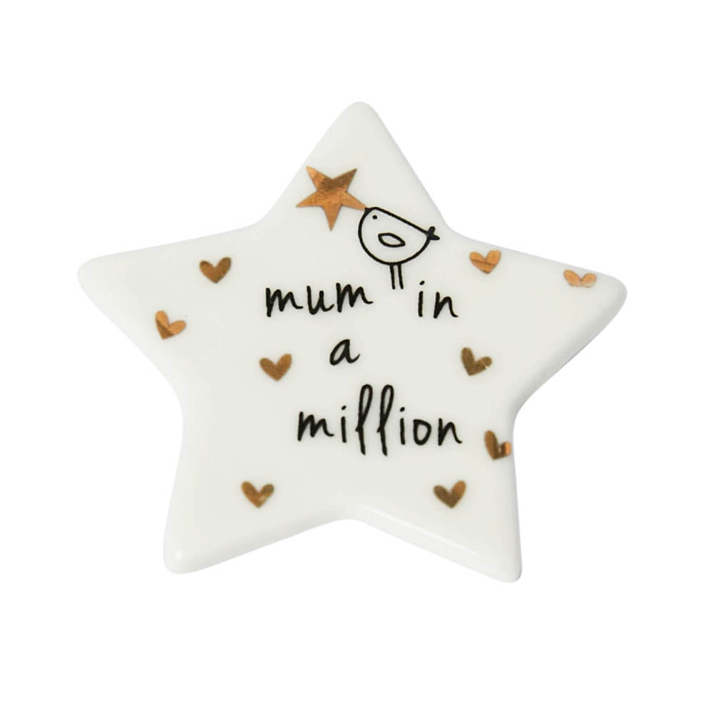Mum in a Million | Mini Porcelain Star Token | Little Gift | Cracker Filler