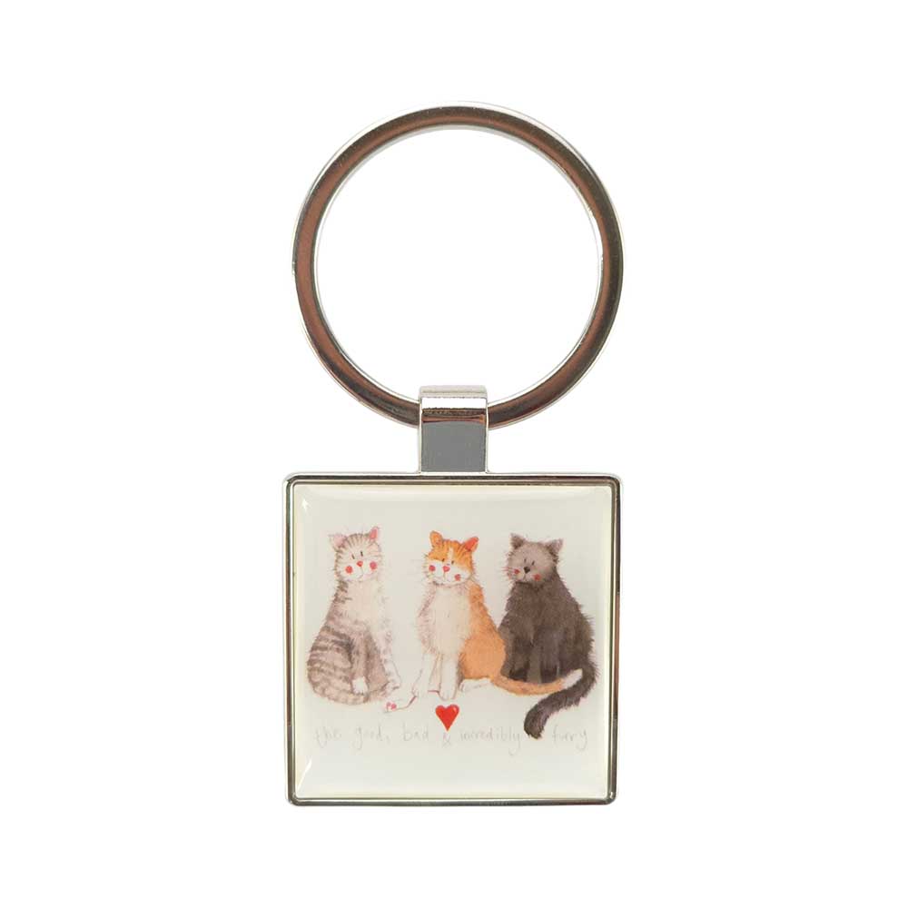 Good, Bad & Furry Cats | Metal Keyring | Mini Gift | Cracker Filler