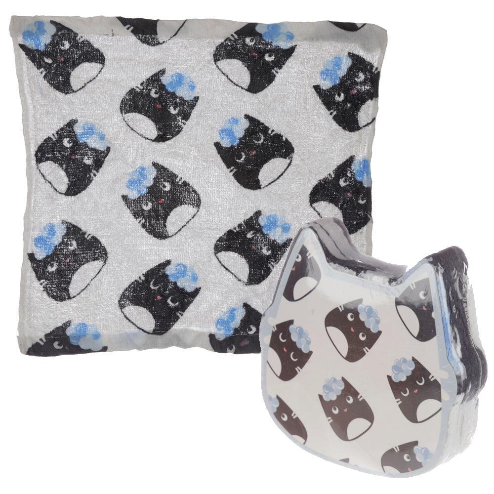 Bathtime Bubbles Cats | Compressed Flannel | Single | Mini Gift | Cracker Filler