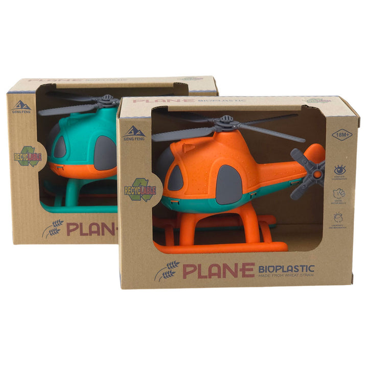 Bioplastic Toy Helicopter for Kids | Eco Friendly | 18cm Long | Boxed Gift | 18m+