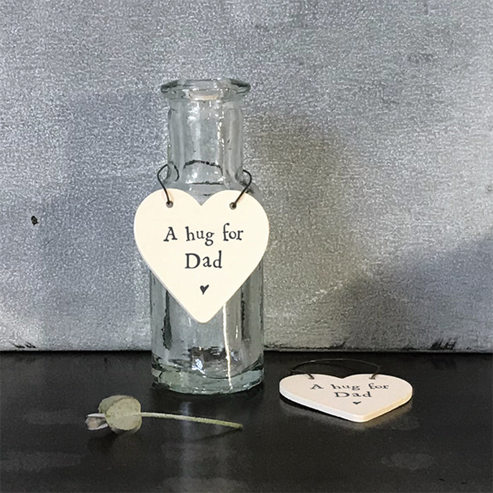 A Hug for Dad | Mini Wooden Hanging Heart | Cracker Filler | Little Gift