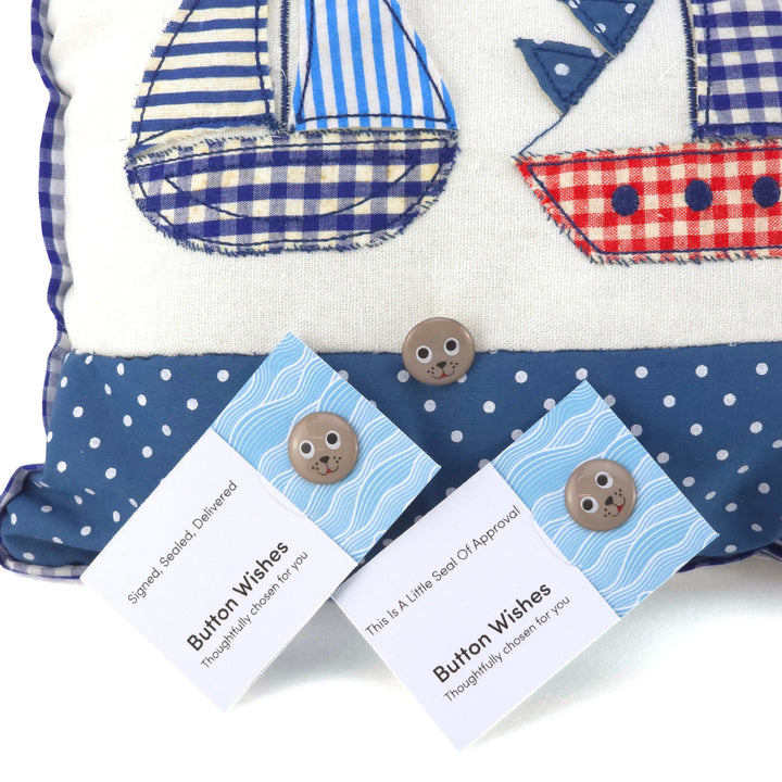 This is a Little Seal of Approval | Button Wishes Sew On Token | Cracker Filler