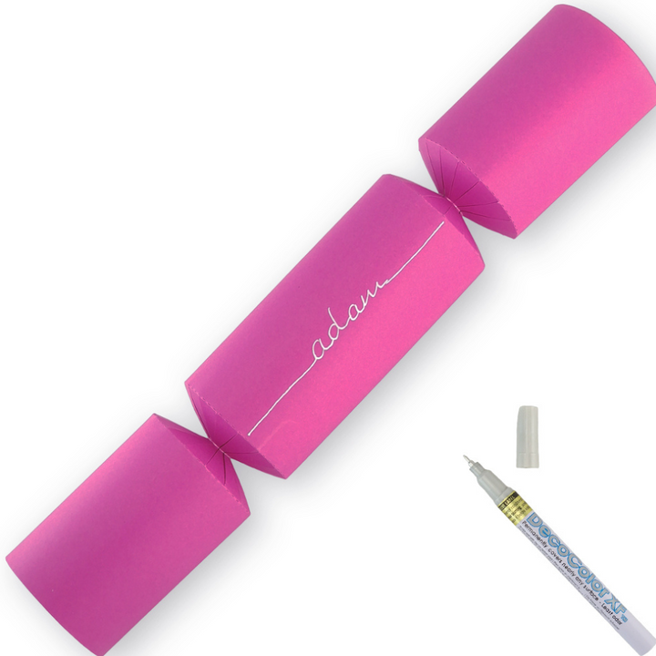 Shocking Pink | 12 Personalise Your Own Crackers | Make &amp; Fill Your Own With Pen