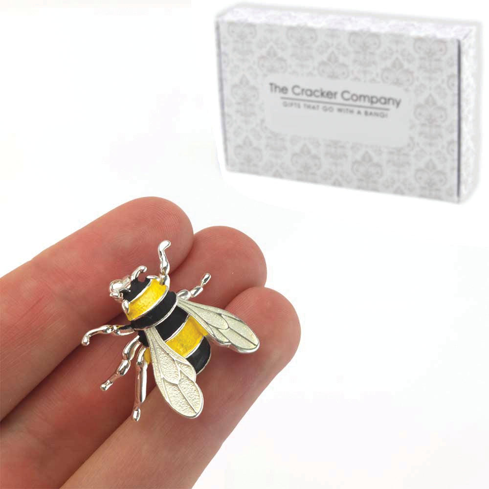 Honey Bee Silver Plated Brooch | 3cm Wide | Little Gift | Cracker Filler