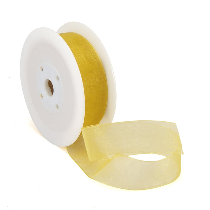 40mm or 25mm Organza Ribbon | Woven Edged |  25m Roll | Choice of Colours 