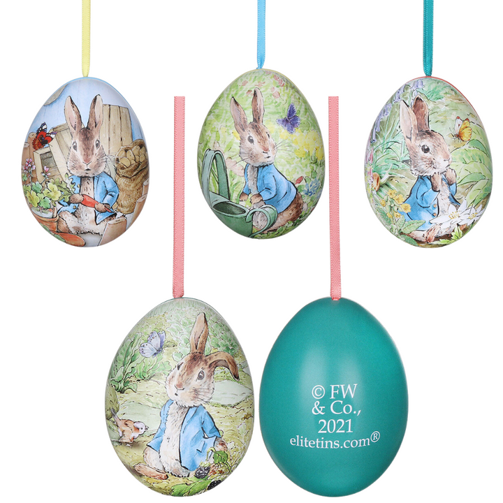 Peter Rabbit Two-Part Hanging Tinware Egg | Fillable Easter Gift