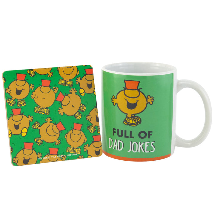 Dad - Full of Jokes | Mr Men | Mug & Coaster | Boxed Gift